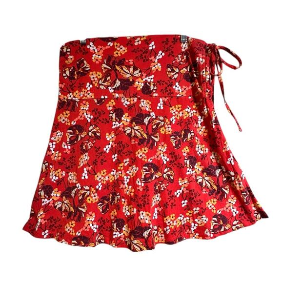 Patagonia Red Floral Circle Skirt Pull On Sz L Outdoor Hiking Camping Gorpcore - Picture 5 of 16